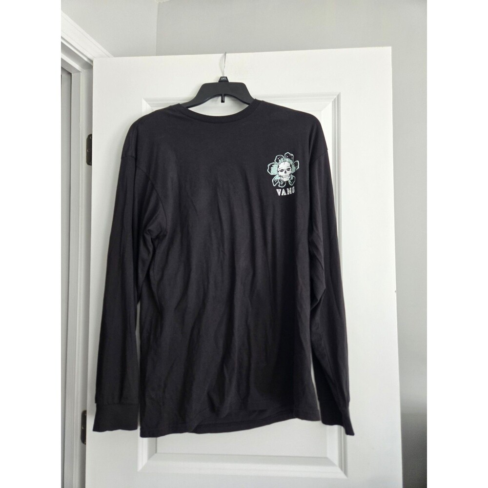 VANS Black Long Sleeve T-Shirt with Skull Graphic large